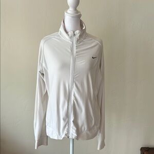 Nike White Bomber Jacket Lightweight Athletic Wear